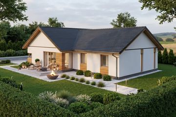 Projekt domu Compressus I g1 - parterowy dom o powierzchni 112,61 m², dach dwuspadowy - ujęcie 5