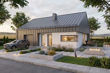 Projekt domu Compressus I g1 - parterowy dom o powierzchni 112,61 m², dach dwuspadowy - ujęcie 6