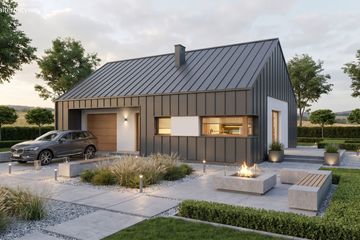 Projekt domu Compressus I g1 - parterowy dom o powierzchni 112,61 m², dach dwuspadowy - ujęcie 9