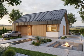 Projekt domu Compressus I g1 - parterowy dom o powierzchni 112,61 m², dach dwuspadowy - ujęcie 11