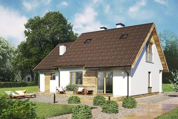  Projekt domu D289 (WAI1405) - projekt domu parterowego z poddaszem - Zdjęcie 2