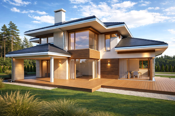  Projekt domu z widokiem wariant C (WAH1819) - projekt domu z pełnym piętrem - Zdjęcie 1