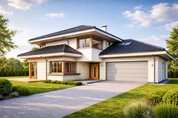  Projekt domu z widokiem 3 wariant C (WAH1821) - projekt domu z pełnym piętrem - Zdjęcie 1