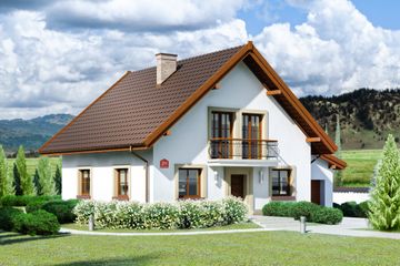  Projekt domu przy Oliwkowej 2 H (KRK1452) - projekt domu parterowego z poddaszem - Zdjęcie 1