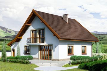  Projekt domu przy Oliwkowej 2 H (KRK1452) - projekt domu parterowego z poddaszem - Zdjęcie 2