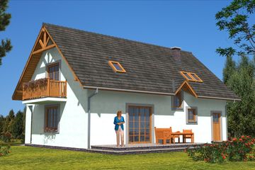  Projekt domu A-144 Dom szkieletowy (BBD1259) - projekt domu parterowego z poddaszem - Zdjęcie 3