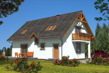  Projekt domu A-144 Dom szkieletowy (BBD1259) - projekt domu parterowego z poddaszem - Zdjęcie 4