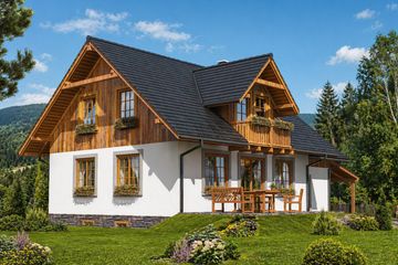  Projekt domu A-143 Dom warszawska szkieletowy (BBD1258) - projekt domu parterowego z poddaszem - Zdjęcie 3