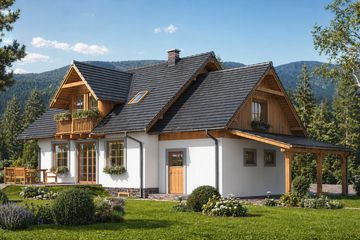  Projekt domu A-143 Dom warszawska szkieletowy (BBD1258) - projekt domu parterowego z poddaszem - Zdjęcie 4