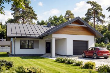 Projekt domu Loro 2 - parterowy dom o powierzchni 84,13 m², dach dwuspadowy, koszt budowy 239 000 zł - ujęcie frontu