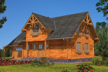  Projekt domu A-143 Dom warszawska z bali (BBD1260) - projekt domu parterowego z poddaszem - Zdjęcie 7