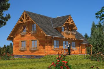  Projekt domu A-143 Dom warszawska z bali (BBD1260) - projekt domu parterowego z poddaszem - Zdjęcie 5