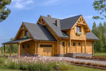  Projekt domu A-143 Dom warszawska z bali (BBD1260) - projekt domu parterowego z poddaszem - Zdjęcie 1