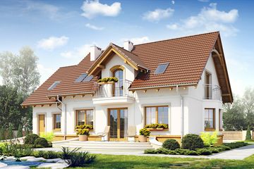 Projekt domu Dla Ciebie 1 w2 z garażem 1-st. [A] - parterowy z poddaszem dom o powierzchni 134,80 m², dach dwuspadowy - ujęcie 6