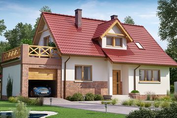  Projekt domu BW-30 wariant 2 (JGC1162) - projekt domu parterowego z poddaszem - Zdjęcie 1