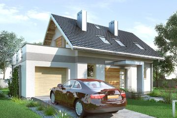  Projekt domu Drops G1 (1580) (KRD2729) - projekt domu parterowego z poddaszem - Zdjęcie 1