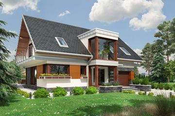  Projekt domu Kalipso G1 (1588) (KRD2731) - projekt domu parterowego z poddaszem - Zdjęcie 1