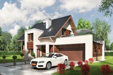  Projekt domu Mirona G2 (1582) (KRD2732) - projekt domu parterowego z poddaszem - Zdjęcie 2