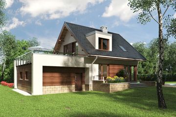  Projekt domu Mirona G2 (1582) (KRD2732) - projekt domu parterowego z poddaszem - Zdjęcie 3