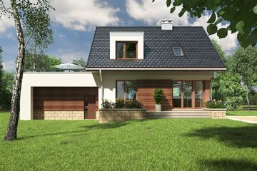  Projekt domu Mirona G2 (1582) (KRD2732) - projekt domu parterowego z poddaszem - Zdjęcie 4