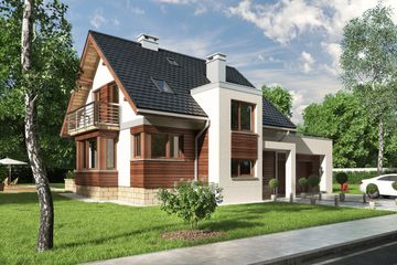  Projekt domu Mirona G2 (1582) (KRD2732) - projekt domu parterowego z poddaszem - Zdjęcie 1