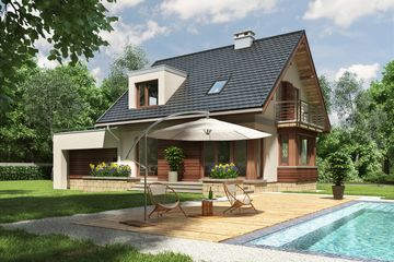  Projekt domu Mirona G2 (1582) (KRD2732) - projekt domu parterowego z poddaszem - Zdjęcie 5