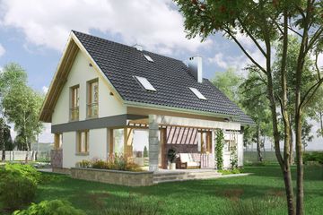  Projekt domu Świetlik (1583) (KRD2733) - projekt domu parterowego z poddaszem - Zdjęcie 2