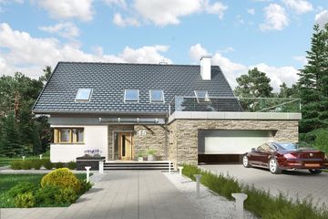  Projekt domu Zenon Polo (1584) (KRD2736) - projekt domu parterowego z poddaszem - Zdjęcie 3