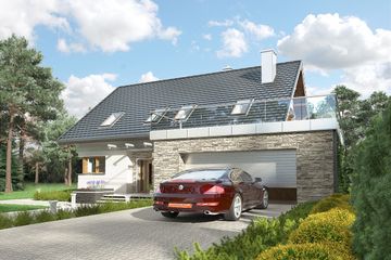  Projekt domu Zenon Polo (1584) (KRD2736) - projekt domu parterowego z poddaszem - Zdjęcie 4