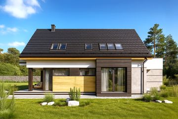  Projekt domu HG-I22 (KRM1095) - projekt domu parterowego z poddaszem - Zdjęcie 2