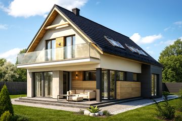  Projekt domu HG-I22 (KRM1095) - projekt domu parterowego z poddaszem - Zdjęcie 2