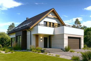  Projekt domu HG-I22 (KRM1095) - projekt domu parterowego z poddaszem - Zdjęcie 3