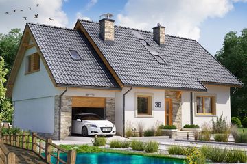  Projekt domu BW-36 wariant 5 (JGC1163) - projekt domu parterowego z poddaszem - Zdjęcie 1