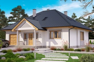  Projekt domu BW-52 wariant 1 (JGC1170) - projekt domu parterowego z poddaszem - Zdjęcie 1