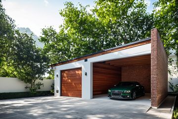  Projekt garażu G333 - Budynek garażowy z wiatą (PRA1359) - projekt garażu parterowego - Zdjęcie 1