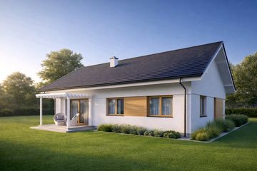 Projekt domu TK199 - parterowy dom o powierzchni 109,34 m², dach dwuspadowy - ujęcie 4