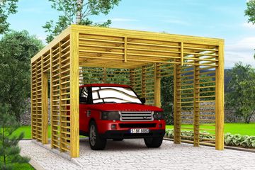  Projekt wiaty garażowej W3 - wiata garażowa (BBH1018) - projekt wiaty parterowego - Zdjęcie 1