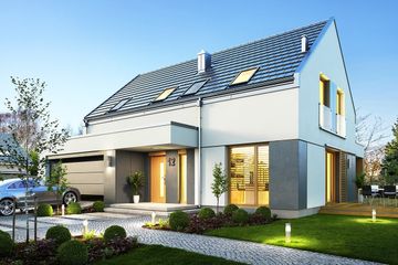  Projekt domu Fokstrot (WAH1714) - projekt domu parterowego z poddaszem - Zdjęcie 4