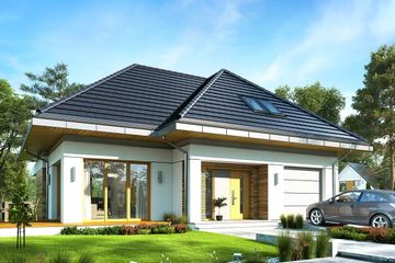  Projekt domu Odwrócony (WAH1716) - projekt domu parterowego z poddaszem - Zdjęcie 1