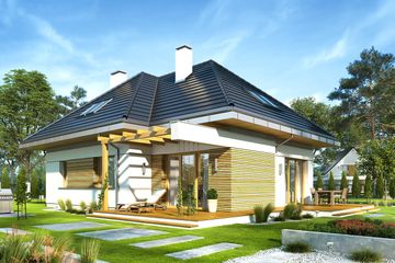  Projekt domu Odwrócony (WAH1716) - projekt domu parterowego z poddaszem - Zdjęcie 2