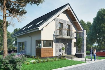  Projekt domu Leon (1593) (KRD2740) - projekt domu parterowego z poddaszem - Zdjęcie 1