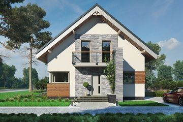  Projekt domu Leon (1593) (KRD2740) - projekt domu parterowego z poddaszem - Zdjęcie 2