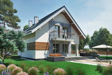  Projekt domu Leon (1593) (KRD2740) - projekt domu parterowego z poddaszem - Zdjęcie 4