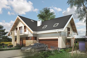  Projekt domu Kaja Muza (1591) (KRD2742) - projekt domu parterowego z poddaszem - Zdjęcie 2