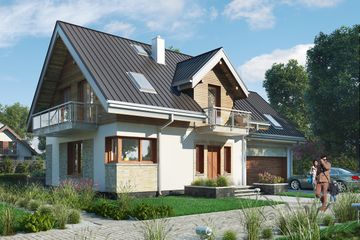  Projekt domu Zofia G2 (1599) (KRD2745) - projekt domu parterowego z poddaszem - Zdjęcie 1