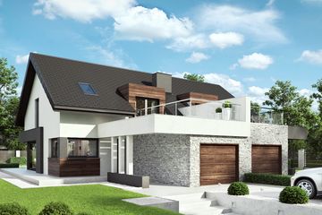  Projekt domu HomeKoncept 47 B (KRX1053) - projekt domu parterowego z poddaszem - Zdjęcie 1