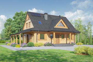  Projekt domu Jurgów średni 37 dw (KRP2070) - projekt domu parterowego z poddaszem - Zdjęcie 1