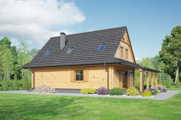  Projekt domu Jurgów średni 37 dw (KRP2070) - projekt domu parterowego z poddaszem - Zdjęcie 2