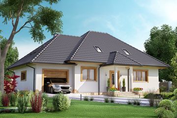  Projekt domu BW-51 wariant 1 (JGC1173) - projekt domu parterowego z poddaszem - Zdjęcie 1