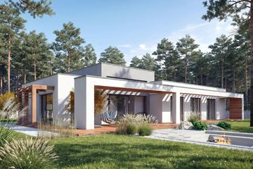 Projekt domu Illecebrosus II G2 - parterowy dom o powierzchni 156,83 m², dach płaski - ujęcie 2